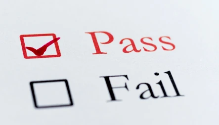 Image showing a passing grade with a checkmark